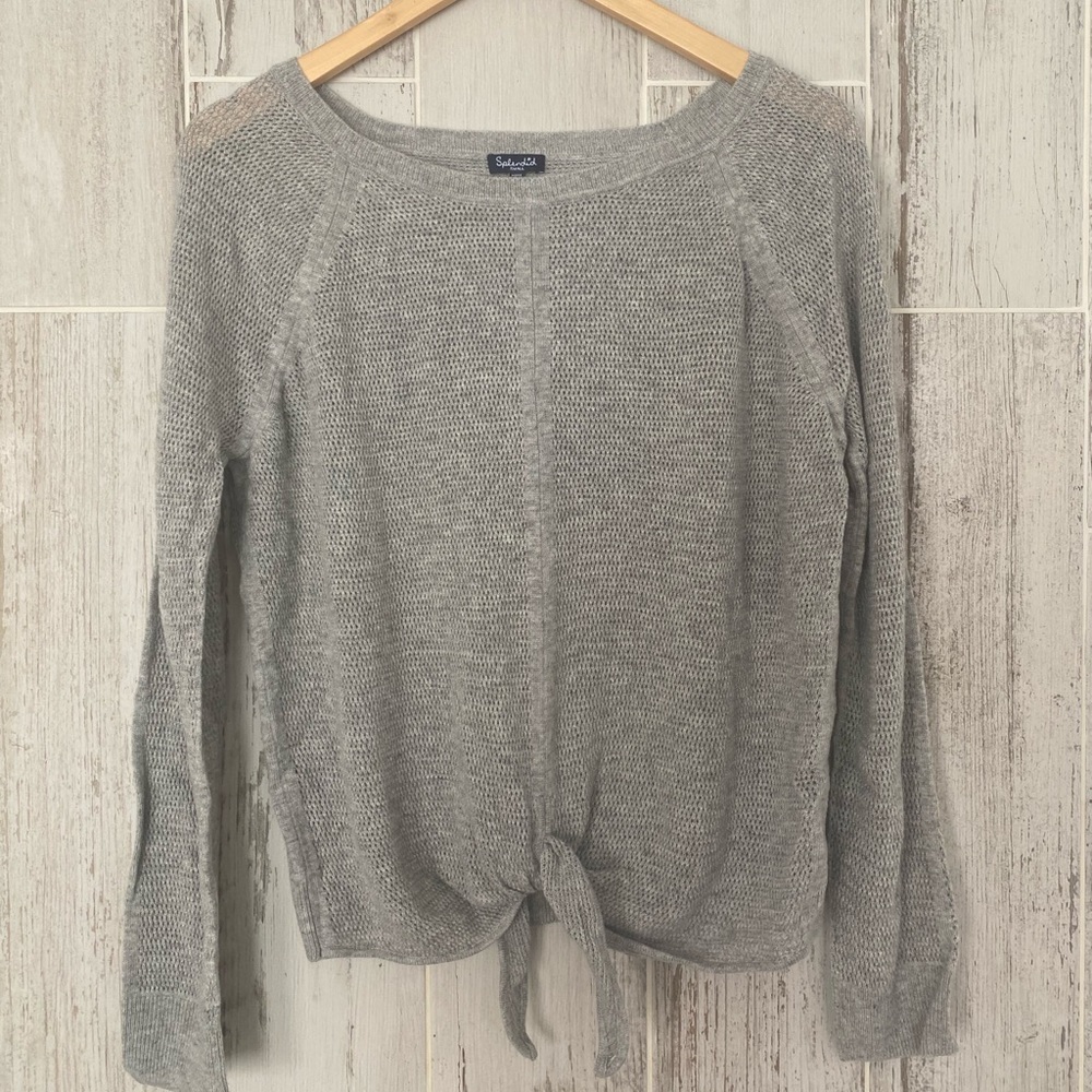 Splendid Open Knit Sweater tie waist